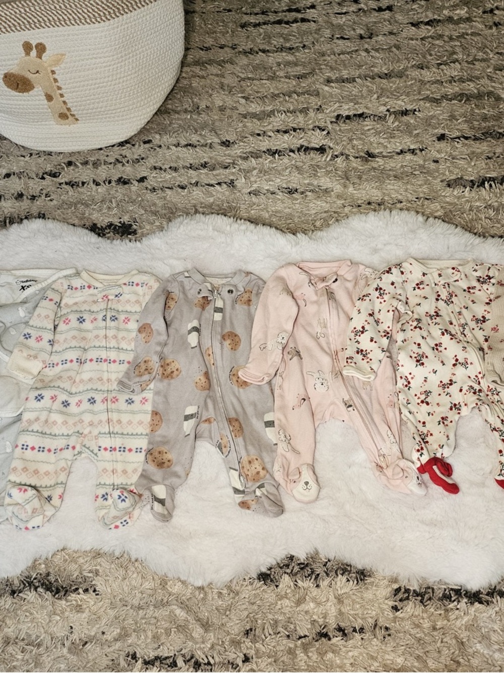 Carter's Baby Girls Neutral and Pink Footie Sleepers - 12 pack - newborn bundle